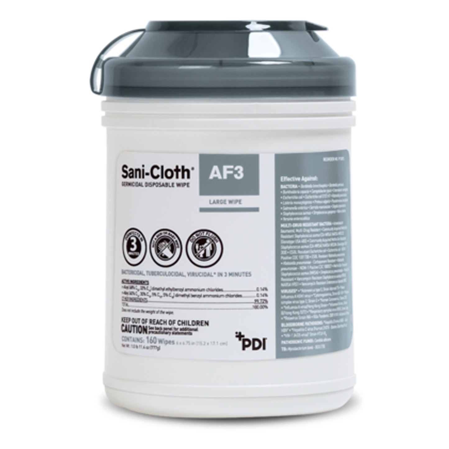 AF3 Germicidal Disposable Wipe, Large, 6" x 6_", 160/canister, 12 can/cs (30 cs/plt) (091237) (US Only) (Products cannot be sold on Amazon.com or any other 3rd party site)