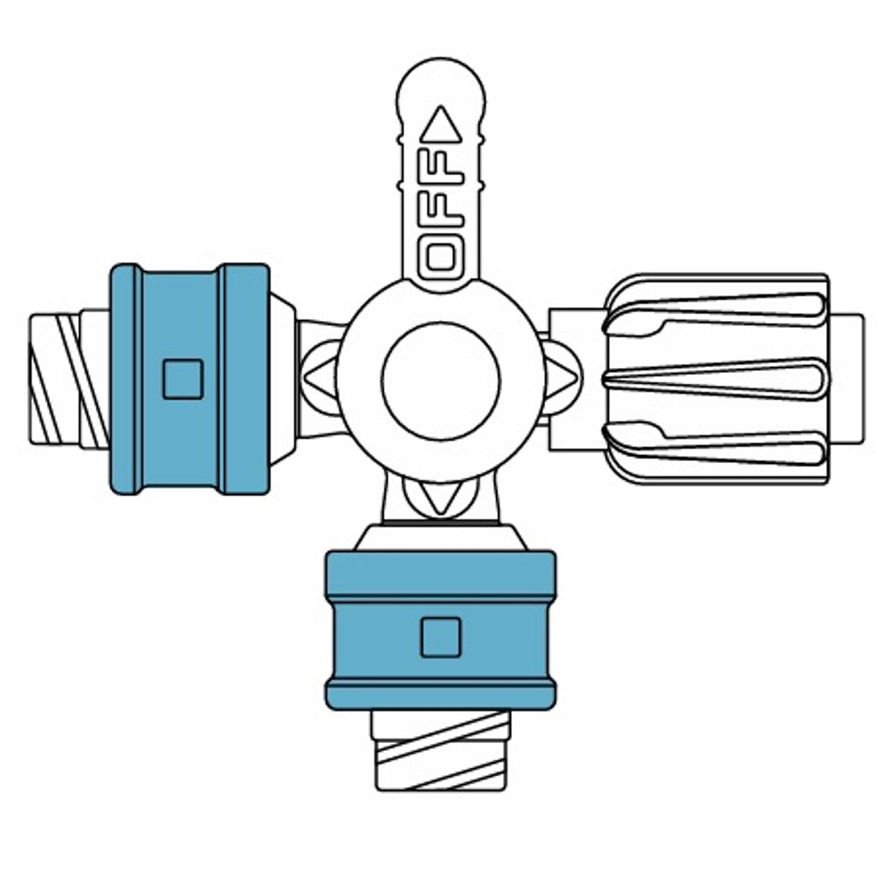 Ultraport Four-Way Stopcock, Dual Valve, 100/bx (Rx) (Continental US+HI Only)