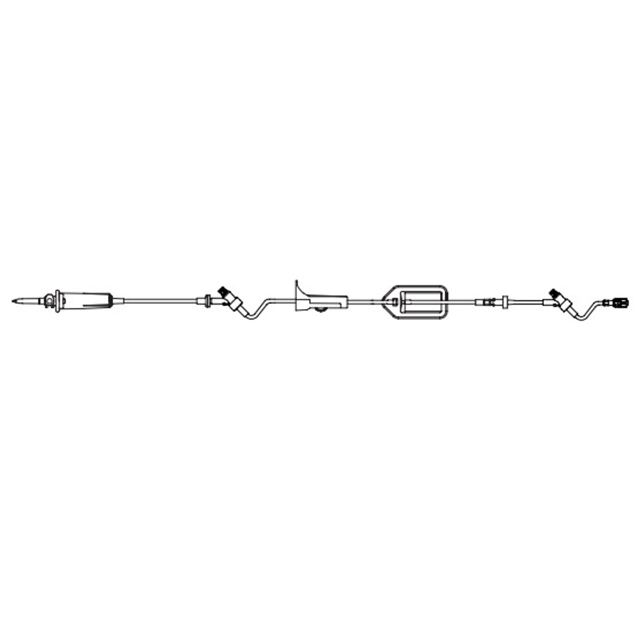 Pump Set, Universal Spike, 0.2 Micron Filter, CARESITE Luer Access Device, 15 Drops/mL, Spin-Lock Connector, 23mL Priming Volume, 124"L, 50/cs (Rx) (Continental US+HI Only)