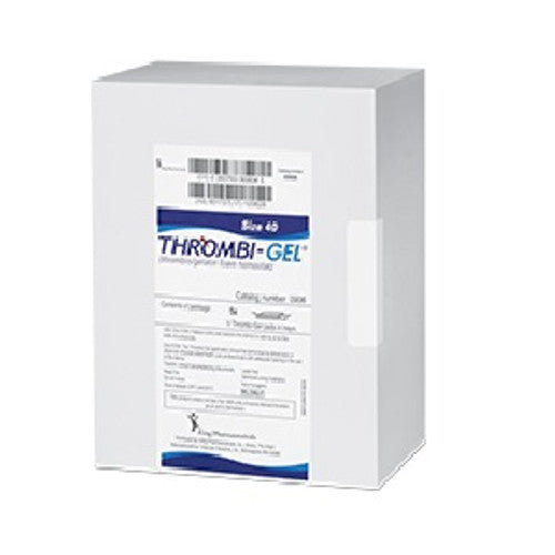 Thrombi-Gel (Thrombin/Gelatin Foam Hemostat), Size 40 with 1000 IU, Single Use Foam Pad in Tray, Sterile, 5/bx (Rx) (Item is Non-Returnable) (We must have your Wholesale Drug License on File before shipping this product) (US Only, Excluding IN and ND)