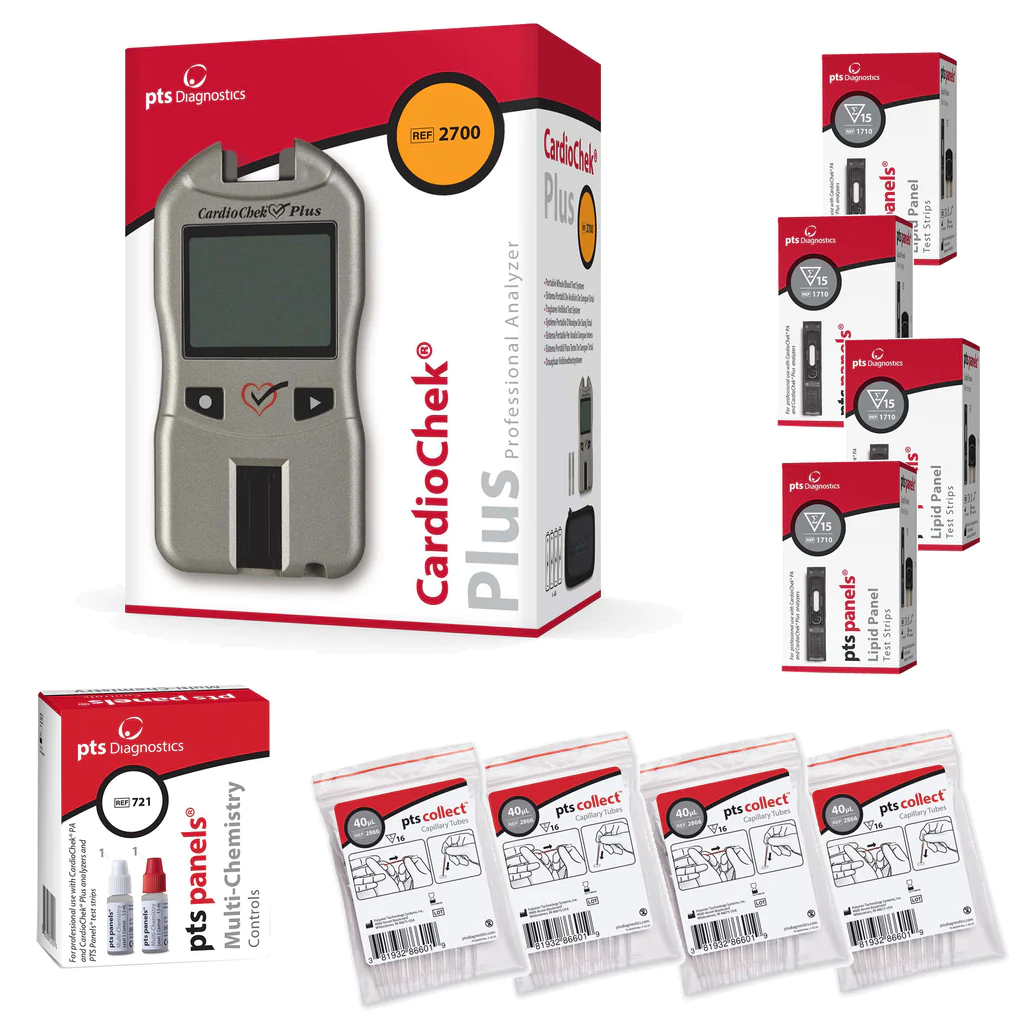 CardioChek Plus Analyzer Promo Pack, Includes: (1) CardioChek Plus Analyzer, (4) Vials PTS Panels Lipid Panel Test Strips (60 Lipid Tests), (1) PTS Panels Multi-Chemistry Controls, (1) PTS Collect Capillary Tubes, 40 L (64 Capillary Tubes), W/O Printer (DROP SHIP ONLY) (This Promo May Not be Combined with Other Promos - Offer Combined with Other Promos - Offer Expires December 31, 2025) (Must Be a New Customer - Has Not Ordered any CardiChek Products in Last 6 Months) (Not Available For Sale into Canada)