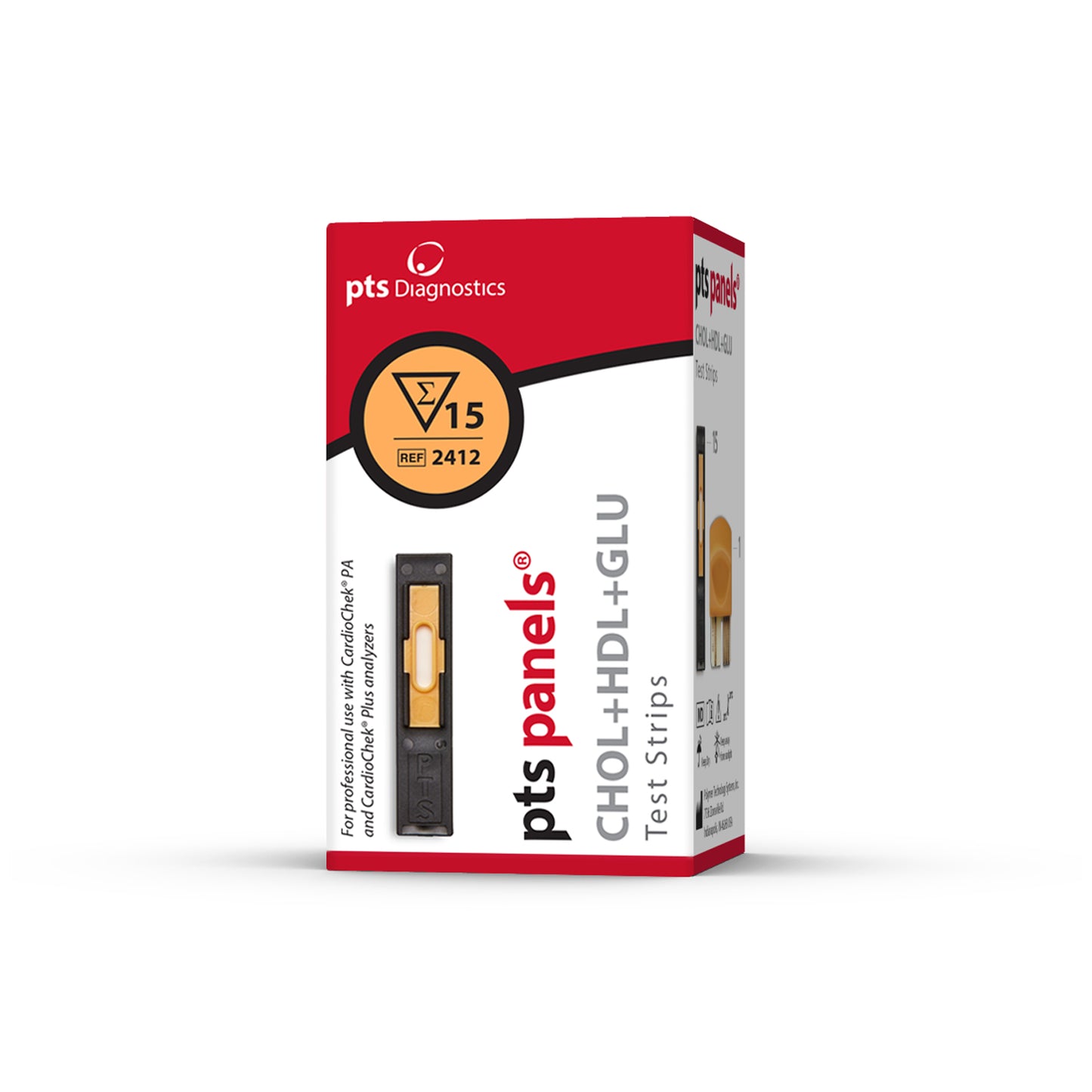 Cholesterol + HDL + Glucose + Panel For Cardiochek PA Analyzers Only, CLIA Waived, 15 test/bx (Distributor Agreement Required - See Manufacturer Details Page) (Minimum Expiry Lead is 90 days) (Not Available For Sale into Canada)