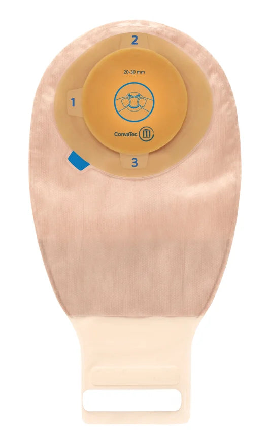 Moldable Drainable Pouch, 2-Sided Comfort Panel, 12", Stomahesive Skin Barrier, Tail Closure, Filter, Tan, 1 3/16" x 1 9/16" Stoma, 10/bx (Continental US Only)