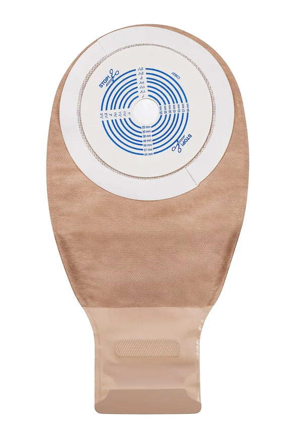 Drainable Pouch, 12", 2-Sided Comfort Panel, Pre-Cut Modified Stomahesive Skin Barrier, InvisiClose Tail Closure, Filter, Tan, 1 9/16" Stoma, 10/bx (Continental US Only)