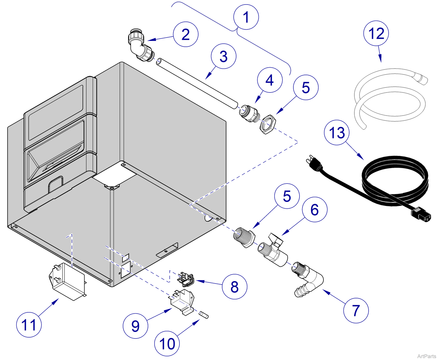 QUICKCLEAN Ultrasonic Cleaner, 3.3gal, Recessed Unit (US Only) (DROP SHIP ONLY) (Delivery Info Sheet Required)