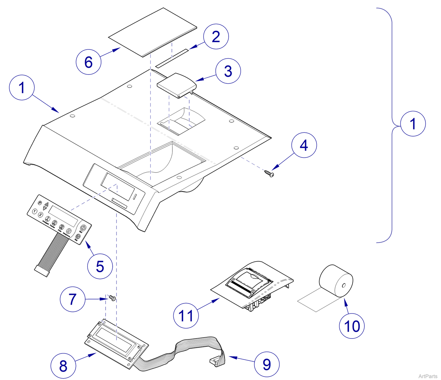 Printer Cover Plate, Mist (US Only) (DROP SHIP ONLY) (Delivery Info Sheet Required)