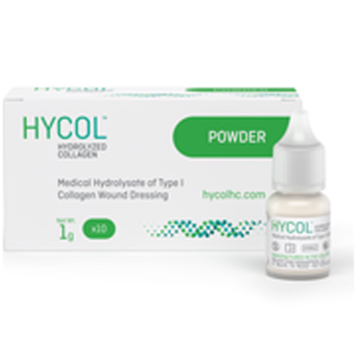 Hycol Powder, 1 gram bottle, 10/bx