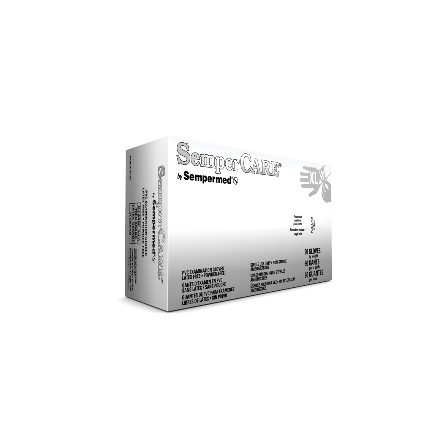 Exam Glove, Vinyl, Smooth, X-Large, Powder Free (PF), Beaded Cuff, Ambidextrous, 90/bx, 10 bx/cs (60 cs/plt)
