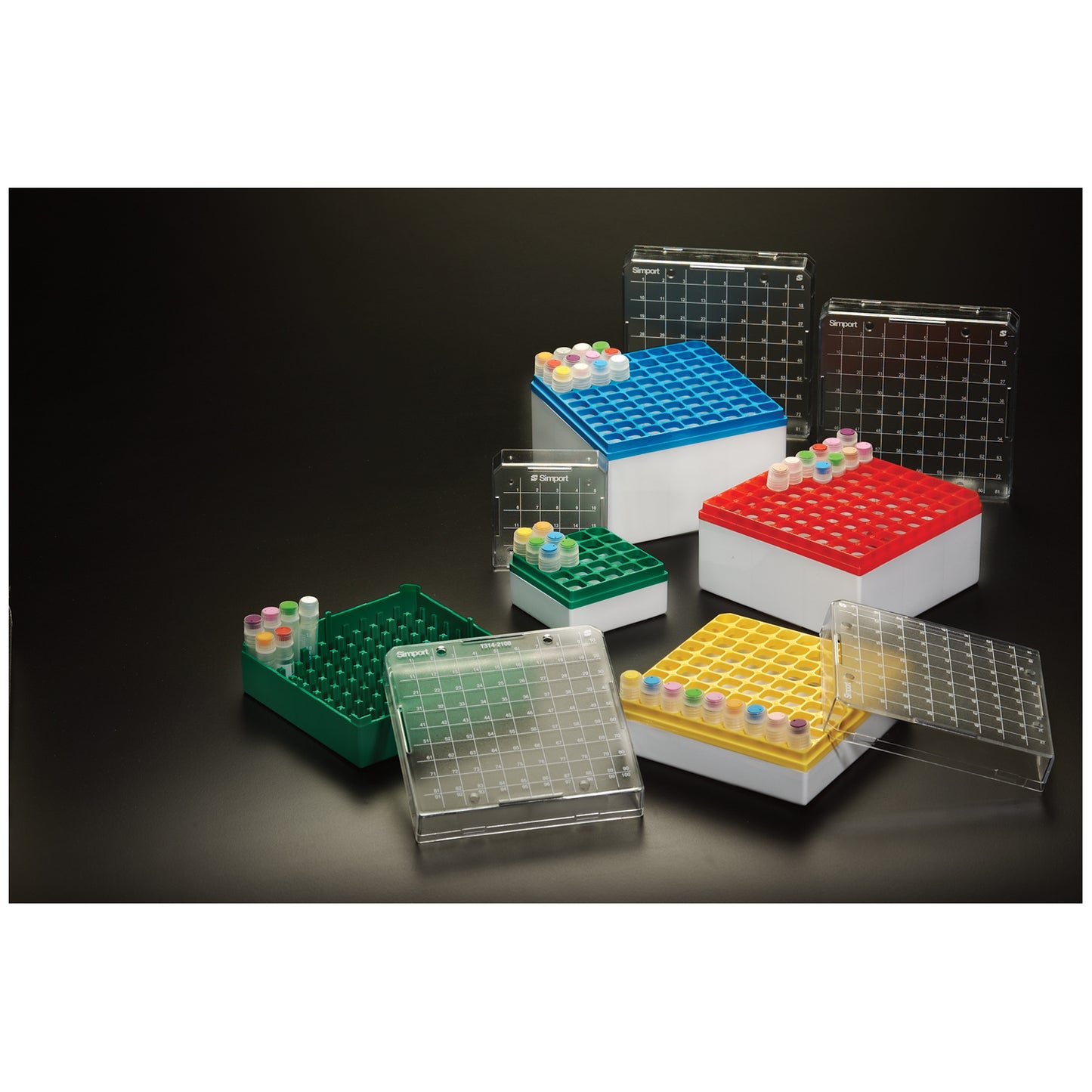 Storage Box, 3-5mL, 81 Places, Yellow, 10/cs