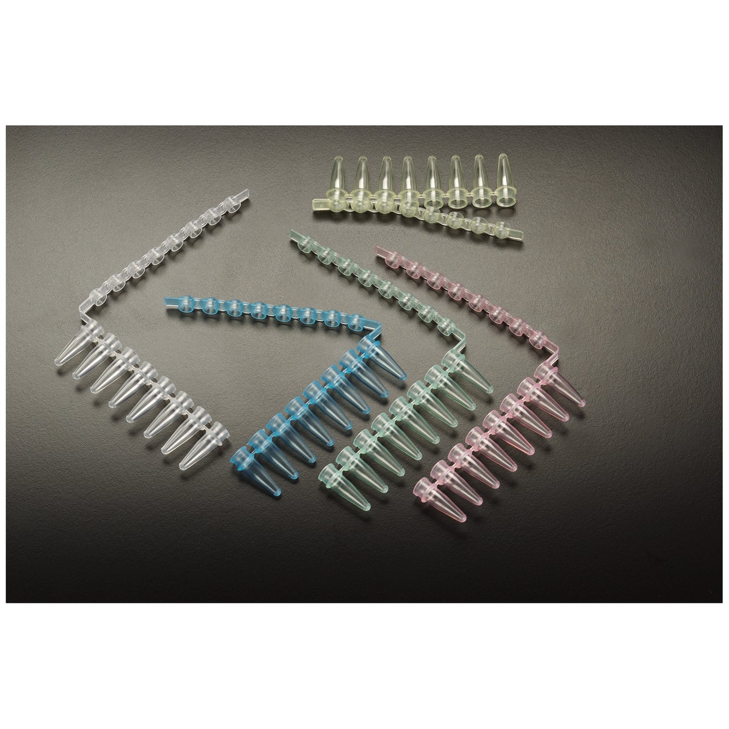 Thin Wall Reaction Strip, Attached Cap Strip, Yellow, 125/cs