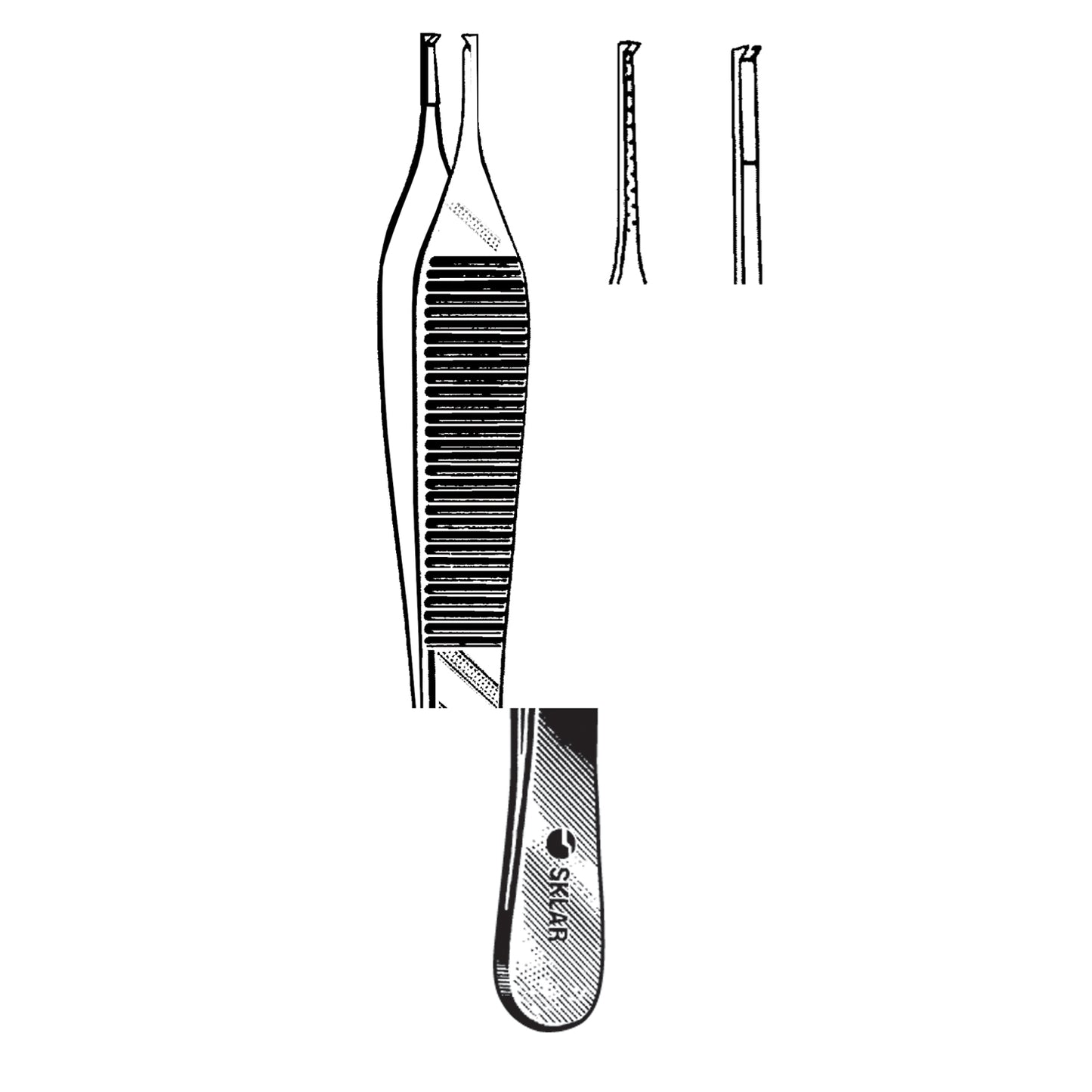 Adson Tissue Forceps, Serrated,1X2 Teeth, 4.75" (DROP SHIP ONLY)