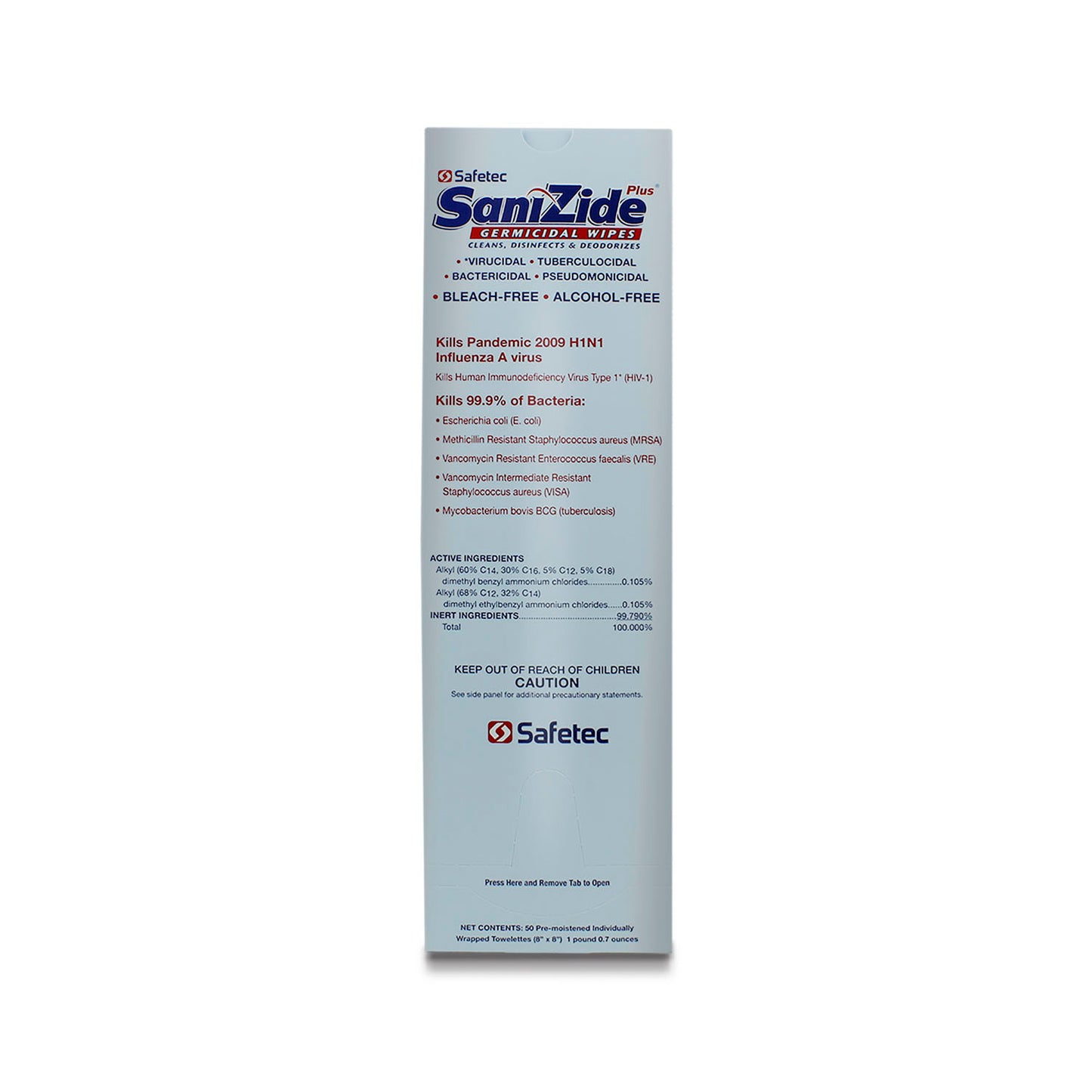 SaniZide Plus, Wipes, 50/bx, 6 bx/cs (Not Available for Sale into Canada)