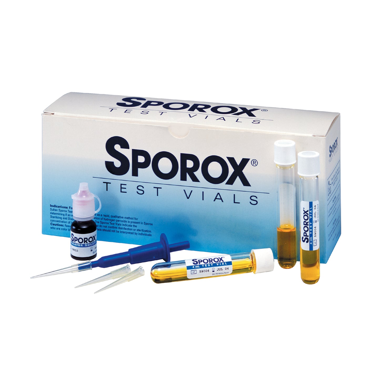 Sporox Test Vials Intro Kit: Test Vials, Bottle of Indicator Solution, Pipettor, Disposable Pipette Tips, 1 kit/bx