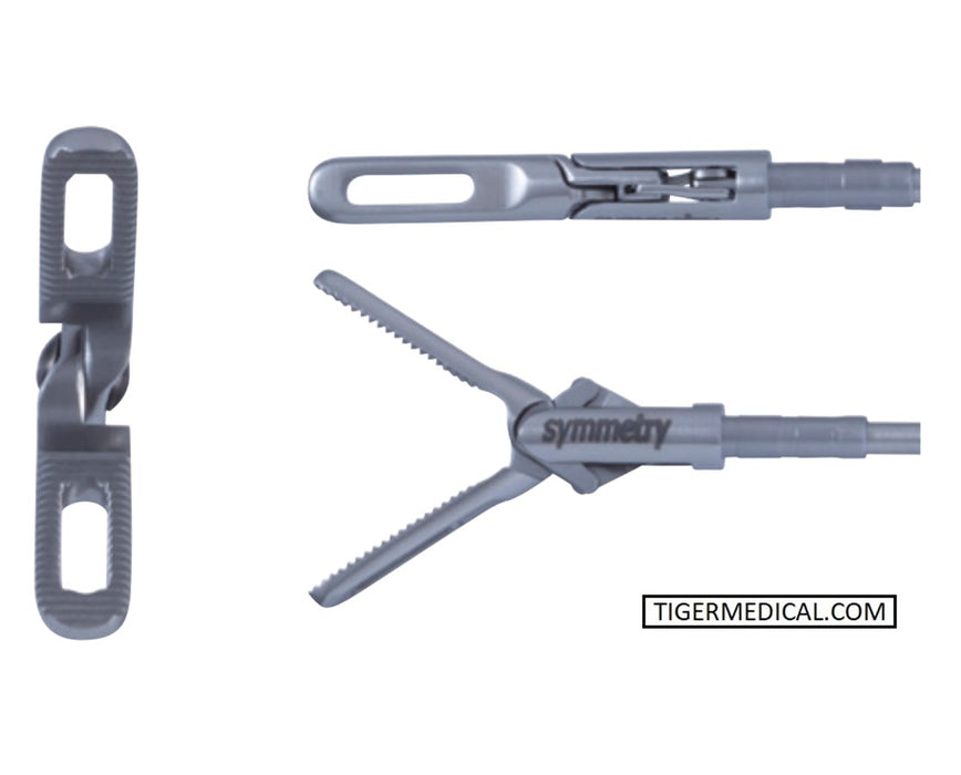 RapidClean Grasper, Modular CFH Grasping Forceps, Double-Action, Fenestrated, Ratchet Lock Handle, Slighty Flat Jaws, 5.0mm, 450mm