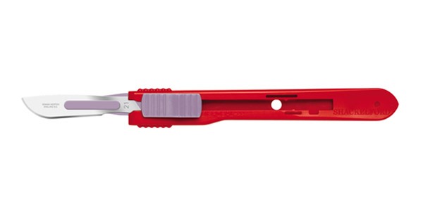 Safety Scalpels, Swann Morton, Stainless Steel, Red Handle, Size 21, Disposable, Sterile, 25/bx (DROP SHIP ONLY)