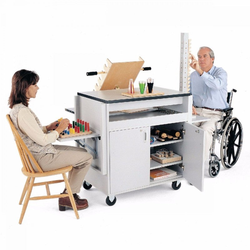 Upper Extremity Workstation, Includes: Bilateral Sander, Manipulation Board, Stacking Cones, Graded Pegboard, Shoulder Abduction-Ladder, Extended Your Reach Exerciser, Graded ROM Arc, EZ Exer-board, Two-Tiered Horizontal Bolt Board, Finger Extension Remedial Game (DROP SHIP ONLY) (US Only)
