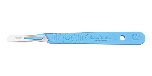 Scalpel, Guarded, Stainless Steel, Size 10r, Blue Handle, Disposable, Sterile, 10/bx (DROP SHIP ONLY)