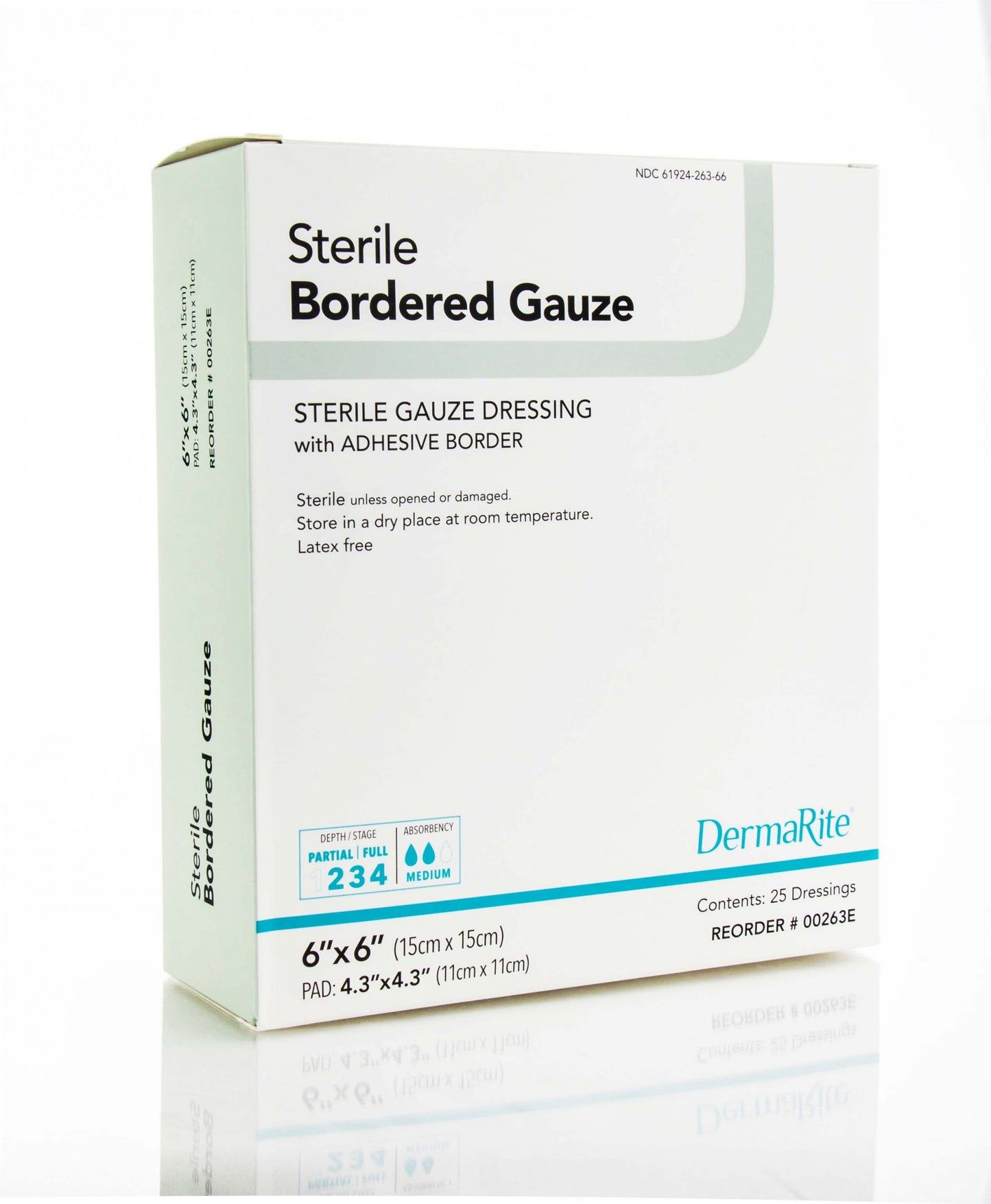 Wound Dressing, Gauze with Adhesvie Border, Sterile, 6" x 6", 25/bx (Products cannot be sold on Amazon.com or any other 3rd party site) (US Only)