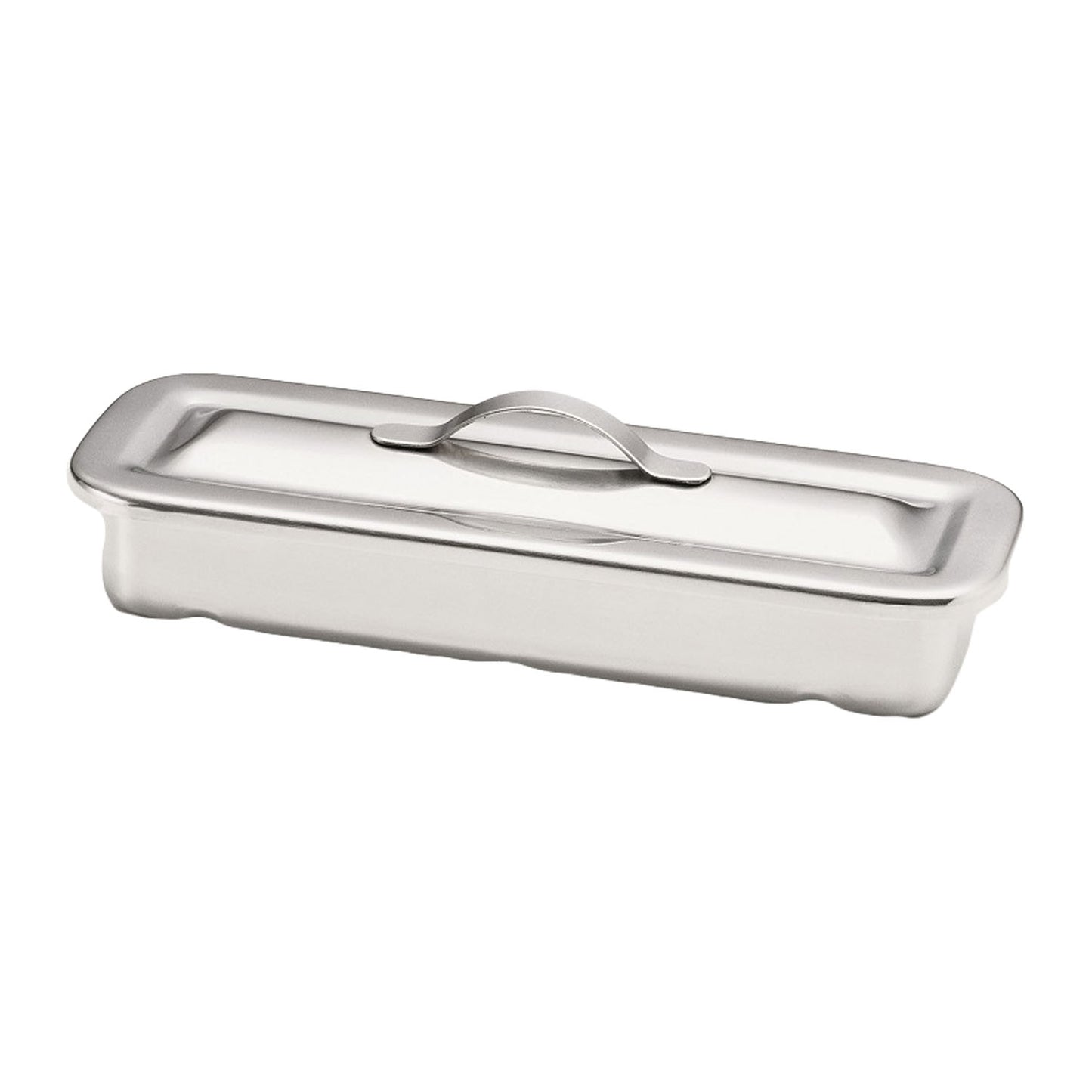 Instrument Tray, with Strap Handle, 8_" x 3" x 1_", Stainless Steel