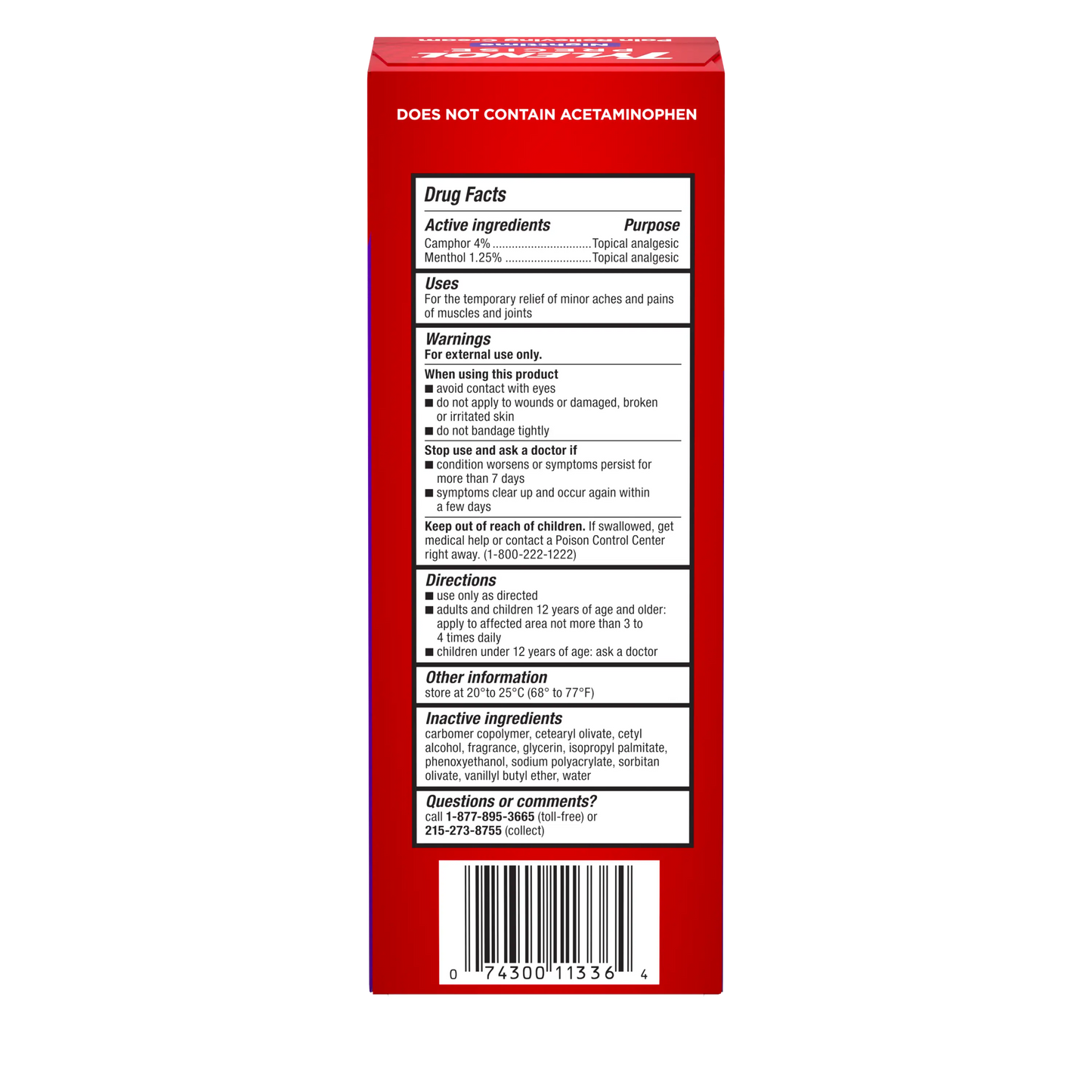 Tylenol Precise Nighttime Pain Relieving Cream, 4 oz, 3/pk, 8 pk/cs (Continental US+HI Only) (Pricing Subject to Change without Prior Notification)
