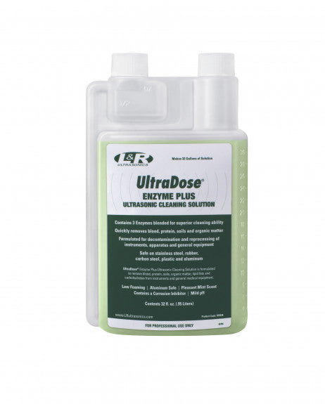 UltraDose, Enzyme Plus, Triple Enzyme, Protease, Lipase, Amylyse, Ultrasonic Instrument Clean Solution, 32oz