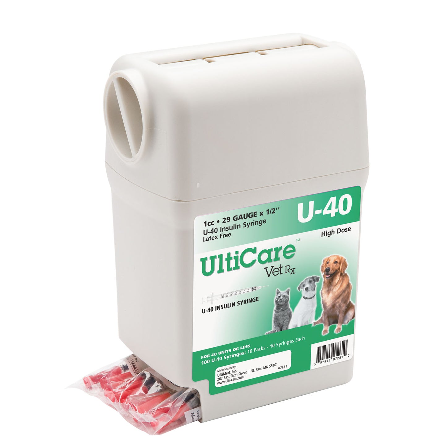 UltiGuard U-40 Syringe Dispenser, 29G x _", 1cc, 100/bx