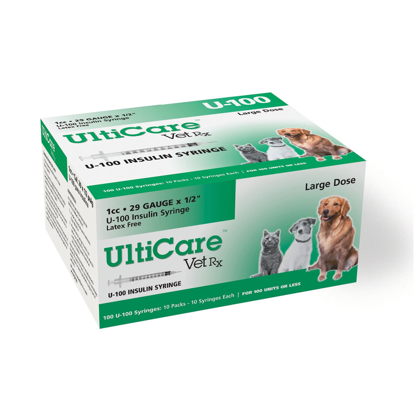 U-100 Syringe, 29G x _", 1cc, 100/bx