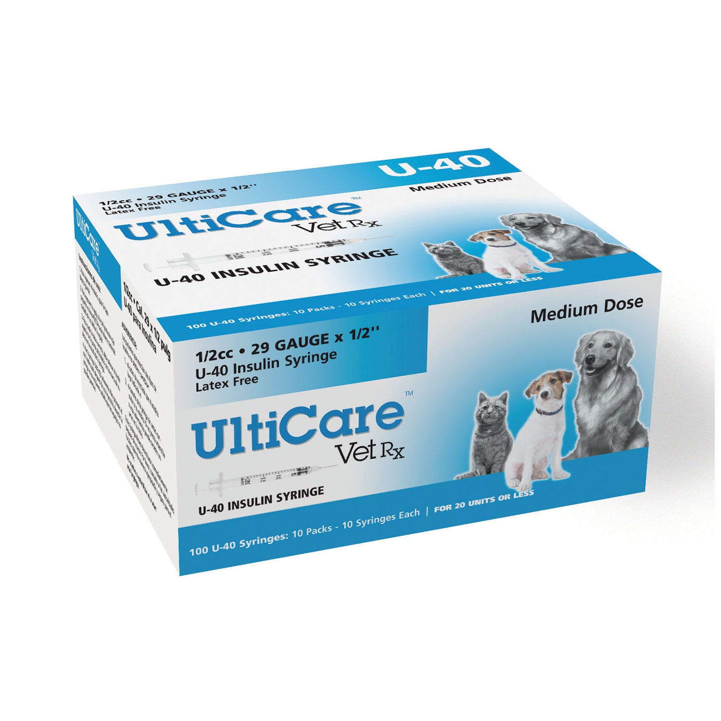 U-40 Syringe, 29G x _", 1/2cc, 100/bx