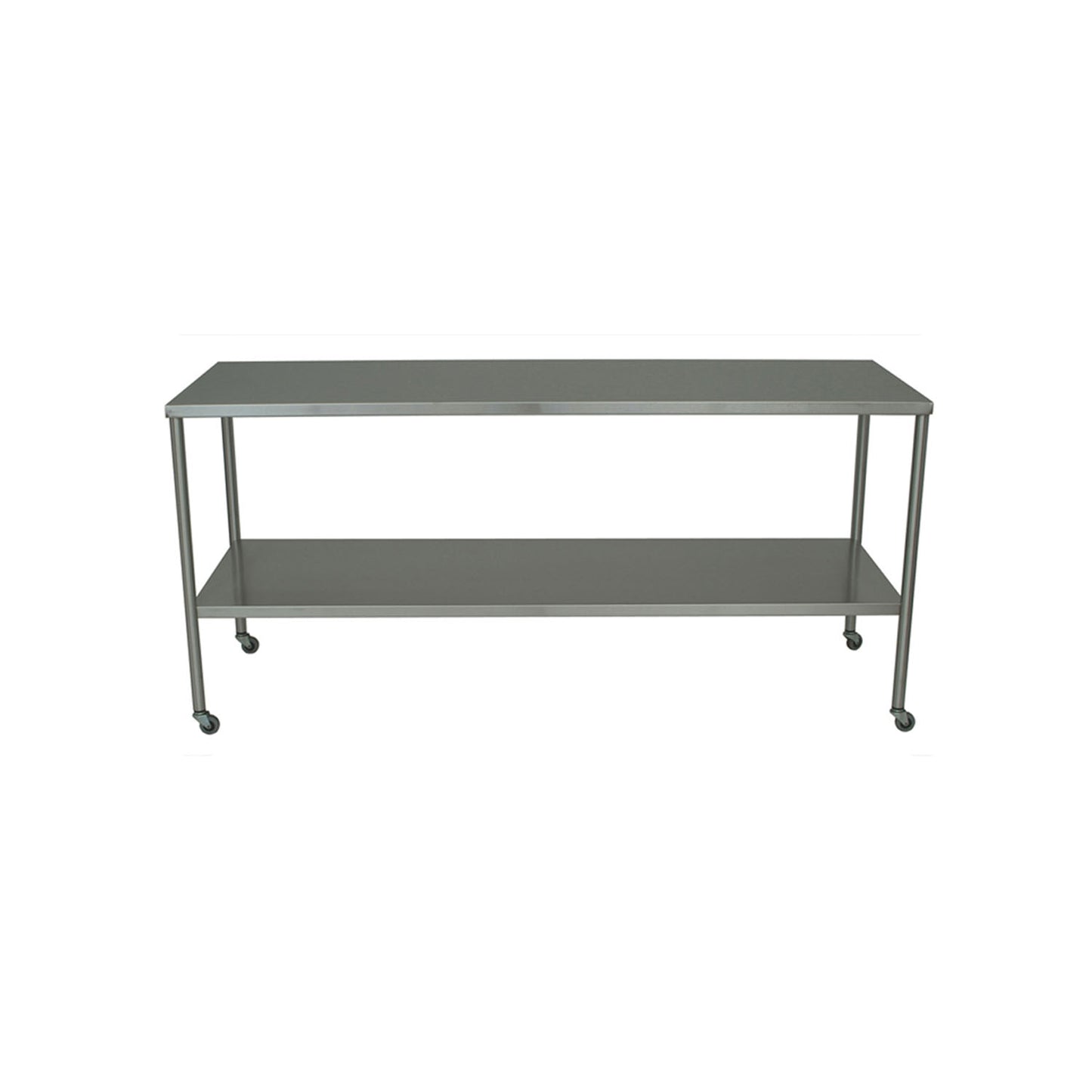 Instrument Table with Shelf, Stainless Steel, 24" x 72" (DROP SHIP ONLY)