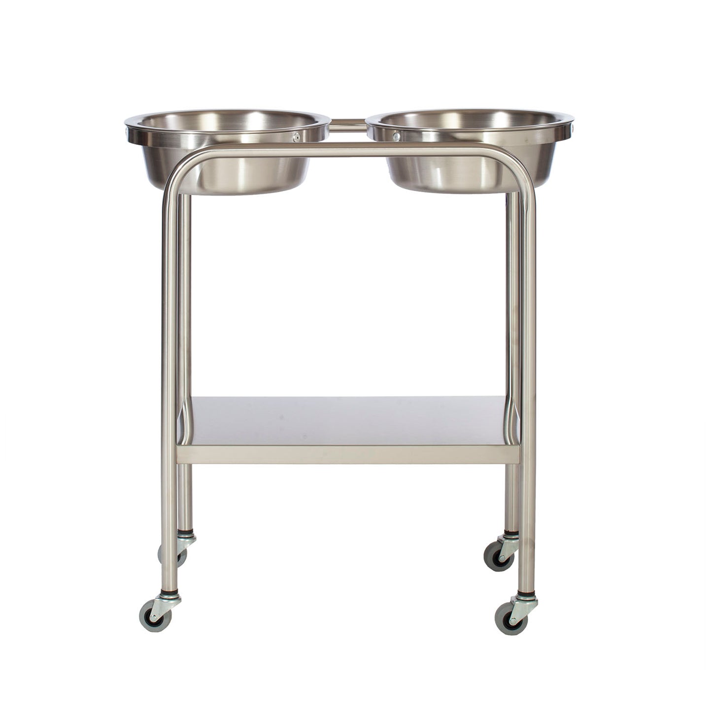 Twin, Basin Stand wiith Shelf, Stainless Steel (DROP SHIP ONLY)