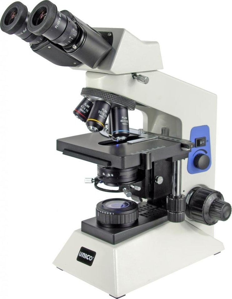 Microscope, Trinocular, 10X Widefield Eyepiece, 4X, 10X, 40X, 100X, Plan, NA 1.25 Condenser, Iris Diaphragm, Mechanical Stage, LED Illumination, 3 Watt LED Bulb, Coaxial Focusing, Power Input 90-240V (US Only) (DROP SHIP ONLY)