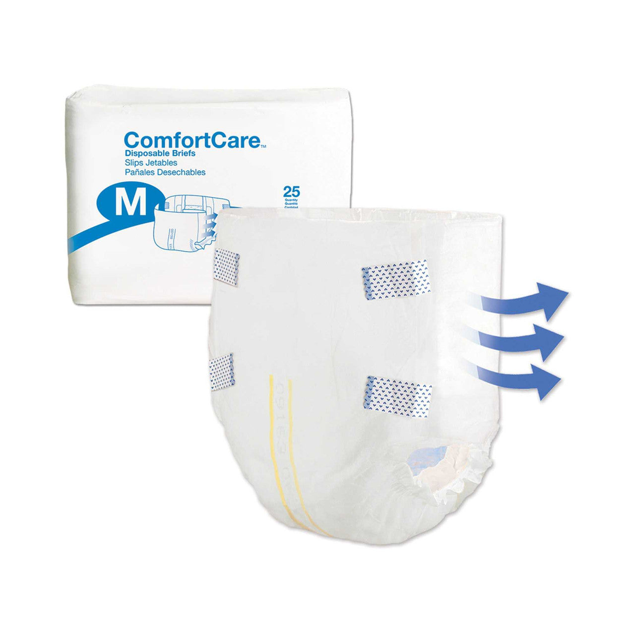 Briefs, Medium, White, 25/pk, 4 pk/cs (30 cs/plt) (US Only)