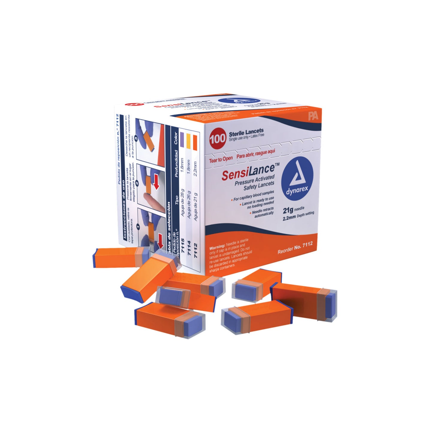 Safety Lancet, Press Activated, 21G, Sterile, 100/bx, 10 bx/cs (Products cannot be sold on Amazon.com or any other 3rd party site)