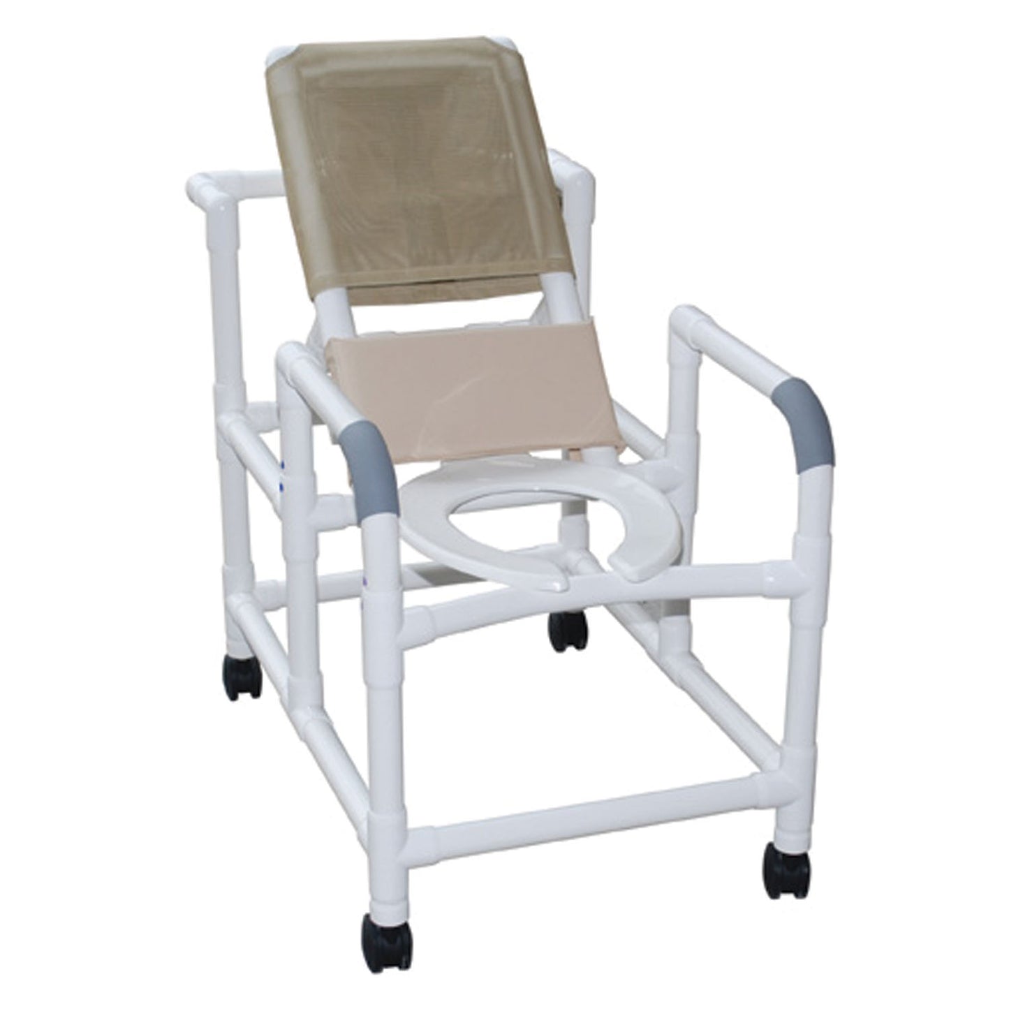 Reclining Shower Chair, Deluxe Elongated Open Front Commode Seat