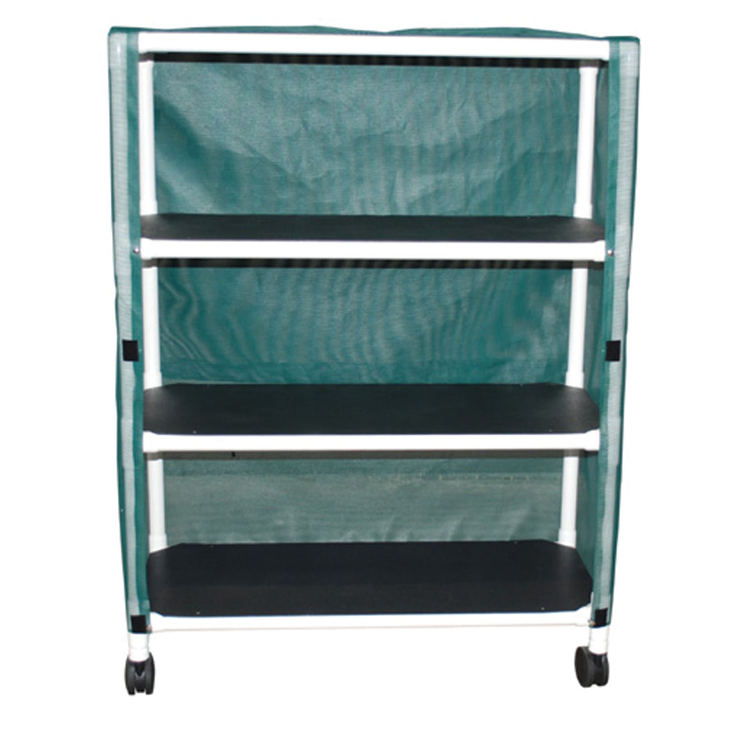 Echo 3-Shelf Linen Cart, Mesh or Solid Vinyl Cover, Shelf size 20" x 45", 75 lbs per Shelf