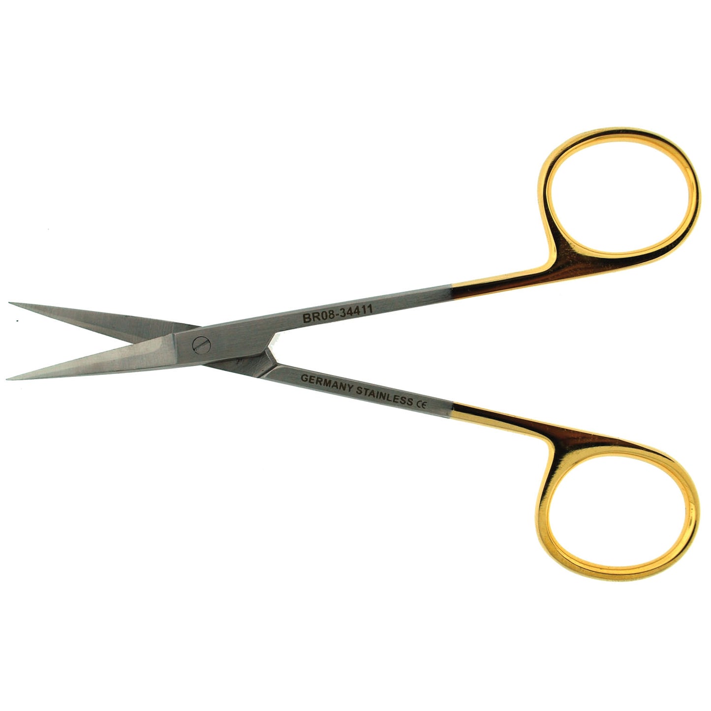 Iris Scissor, Round, Curved, sharp/ Sharp, Serrated, SuperCut, Black Handles, 4_"