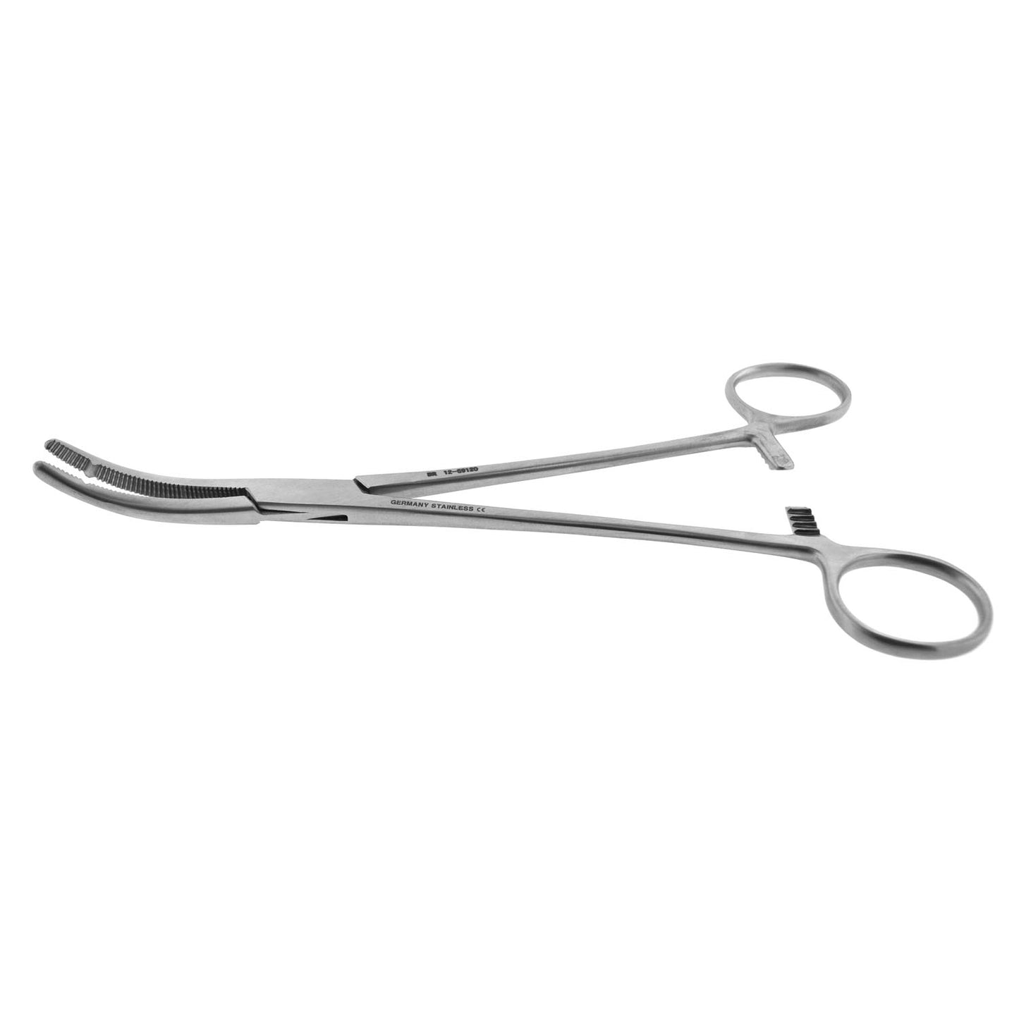 Heaney Hysterectomy Forcep, Curved, 2 Grooves, 8"
