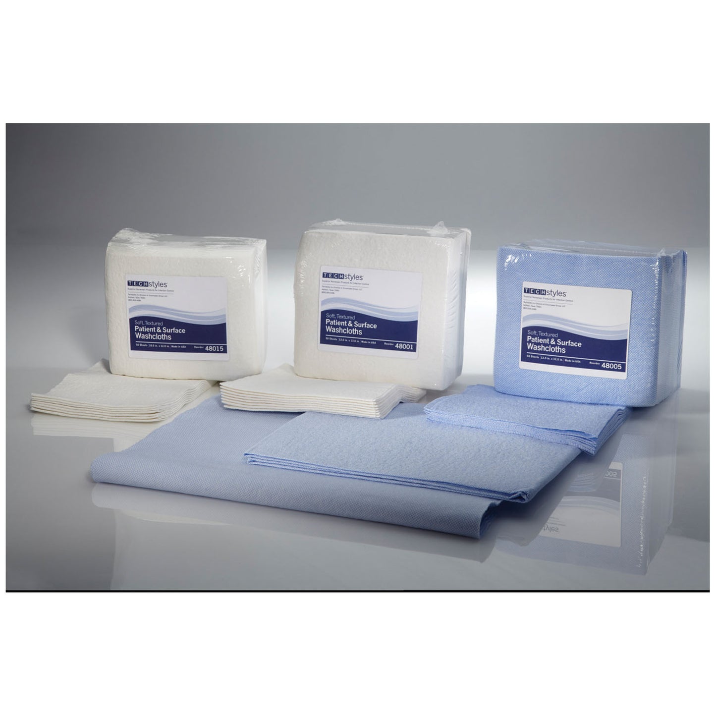 Washcloth, Air Laid, 12" x 12", White, 50/bg, 10 bg/cs