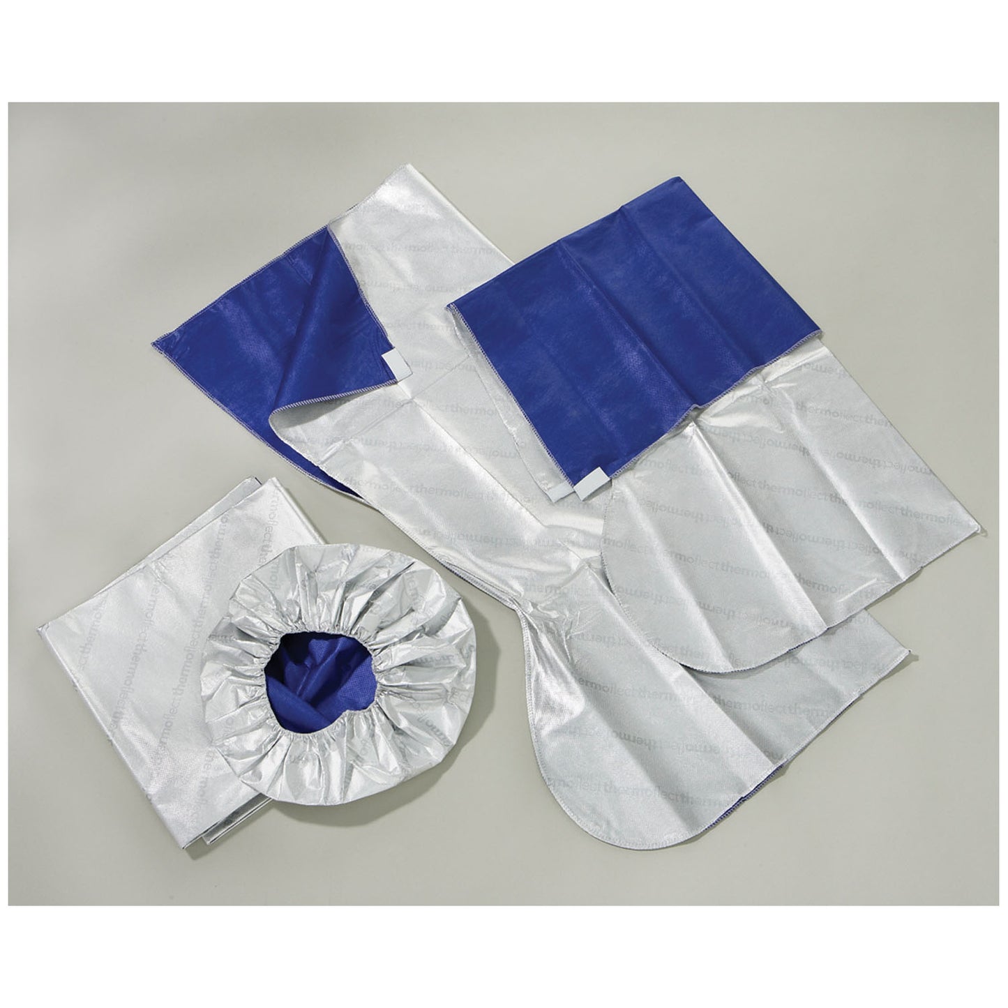 Kit Includes: 48" x 84" Blanket, Adult Cap, Silver, 24/cs