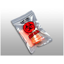 Reclosable Specimen Transport Bag, 2 Wall Zips, Printed "BIOHAZARD", 12" x 15", Blue, 1000/cs (DROP SHIP ONLY)