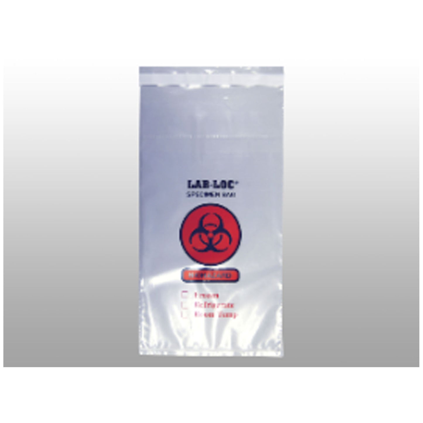 Transfer Bag, 3 Wall Specimen, Biohazard, Adhesive Closure, Clear, 2 mil, 15" x 17", 500/cs