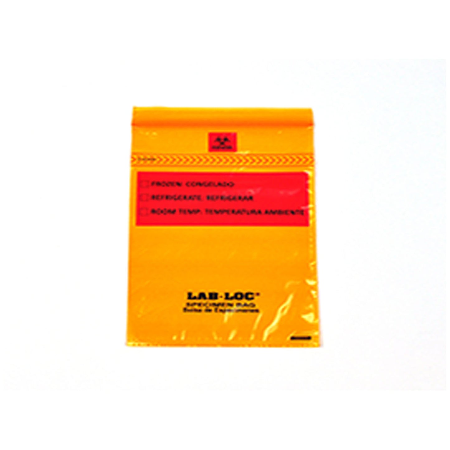 Specimen Bag, Seal-N-Rip, Removable Biohazard Symbol, Zipper Closure, 3-Wall, Orange Tint, 1.75 mil, 6" x 9", 100 bg/pk, 10 pk/cs