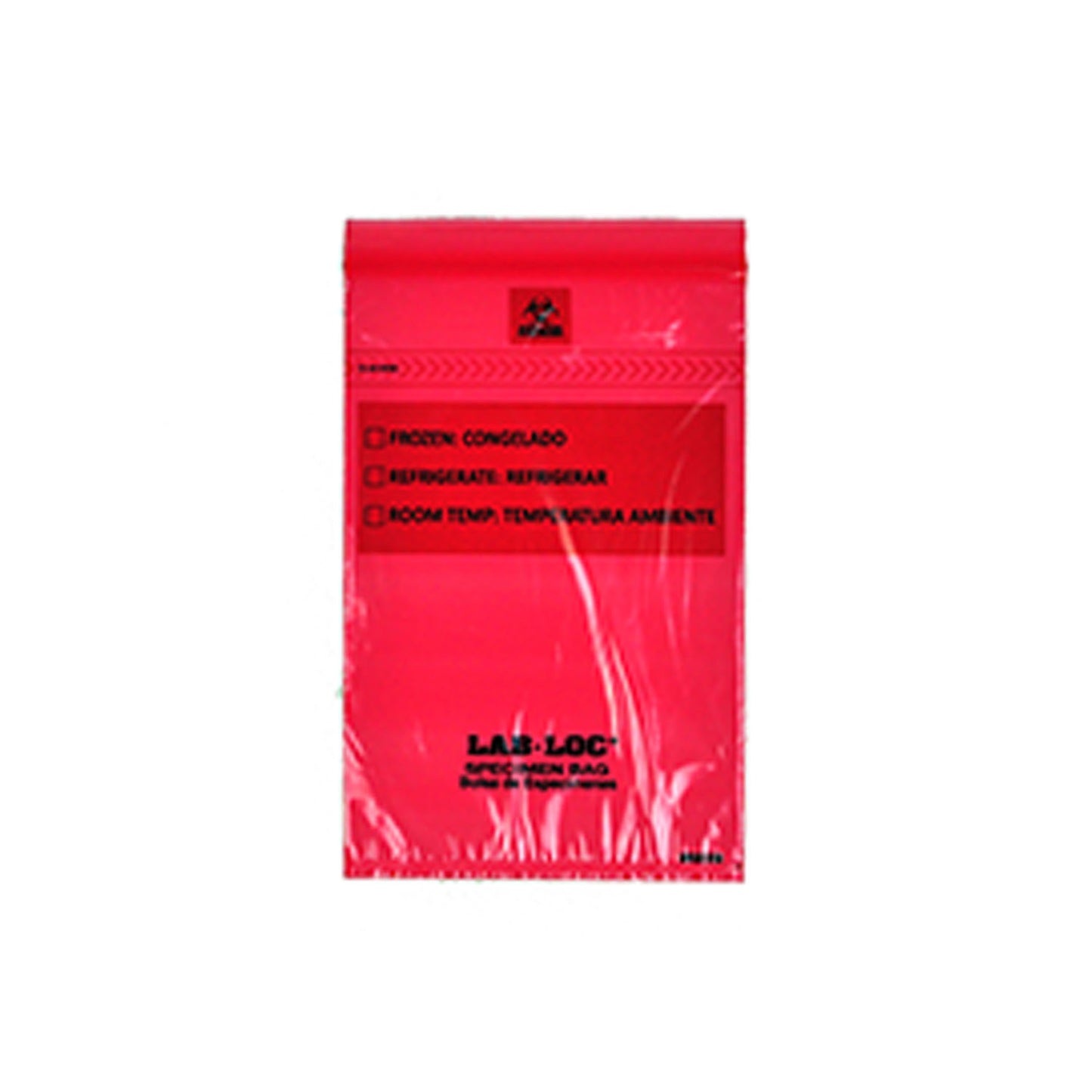 Specimen Bag, Seal-N-Rip, Removable Biohazard Symbol, Zipper Closure, 3-Wall, Red Tint, 1.75 mil, 6" x 9", 100 bg/pk, 10 pk/cs