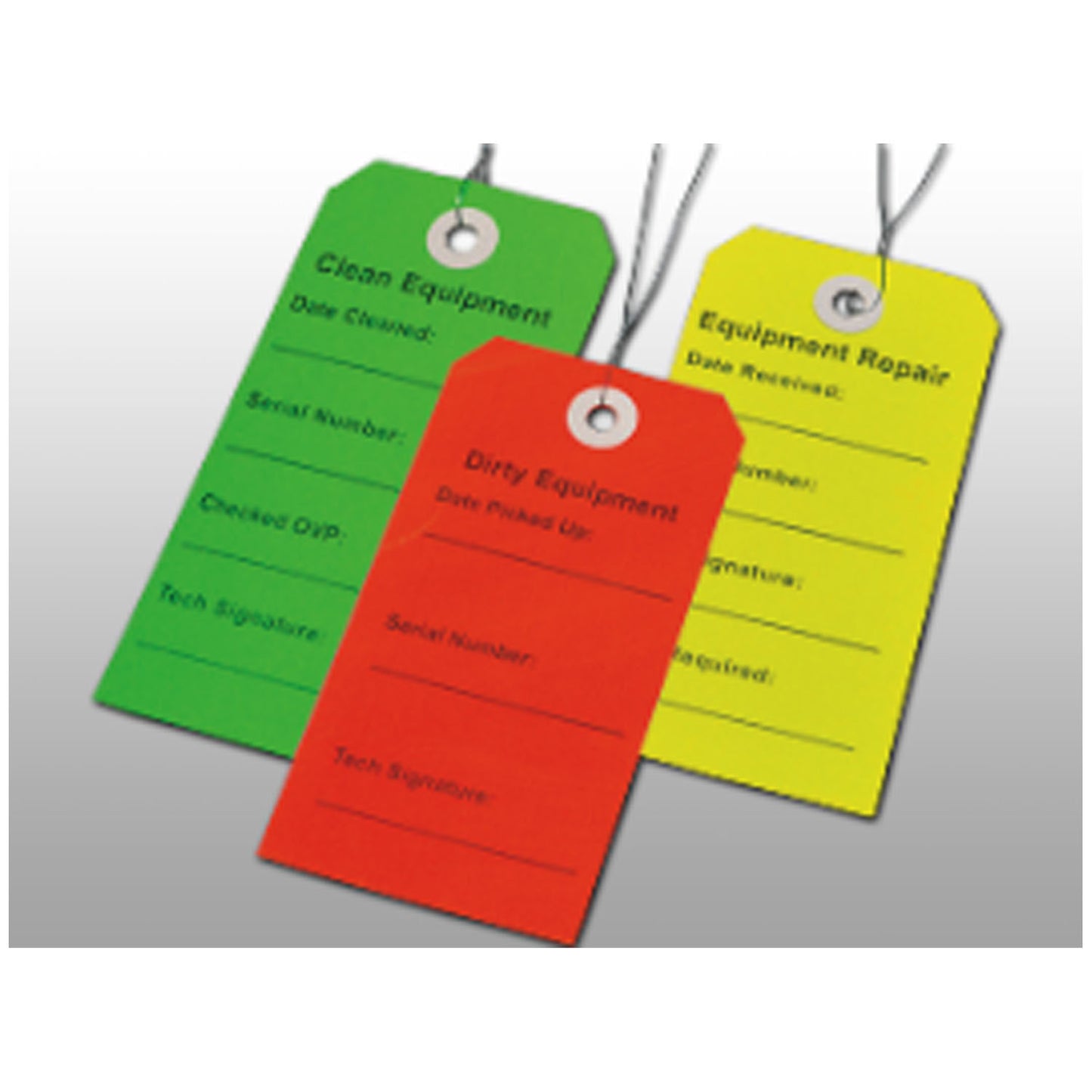 "Clean" Equipment Tag, Green, 2 5/16" x 4_", 500/cs