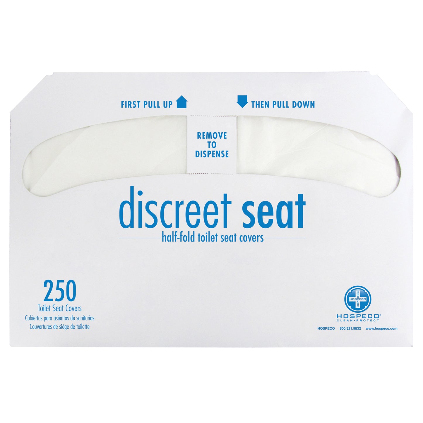 Toilet Seat Cover, Half Fold, 250/pk, 20 pk/cs