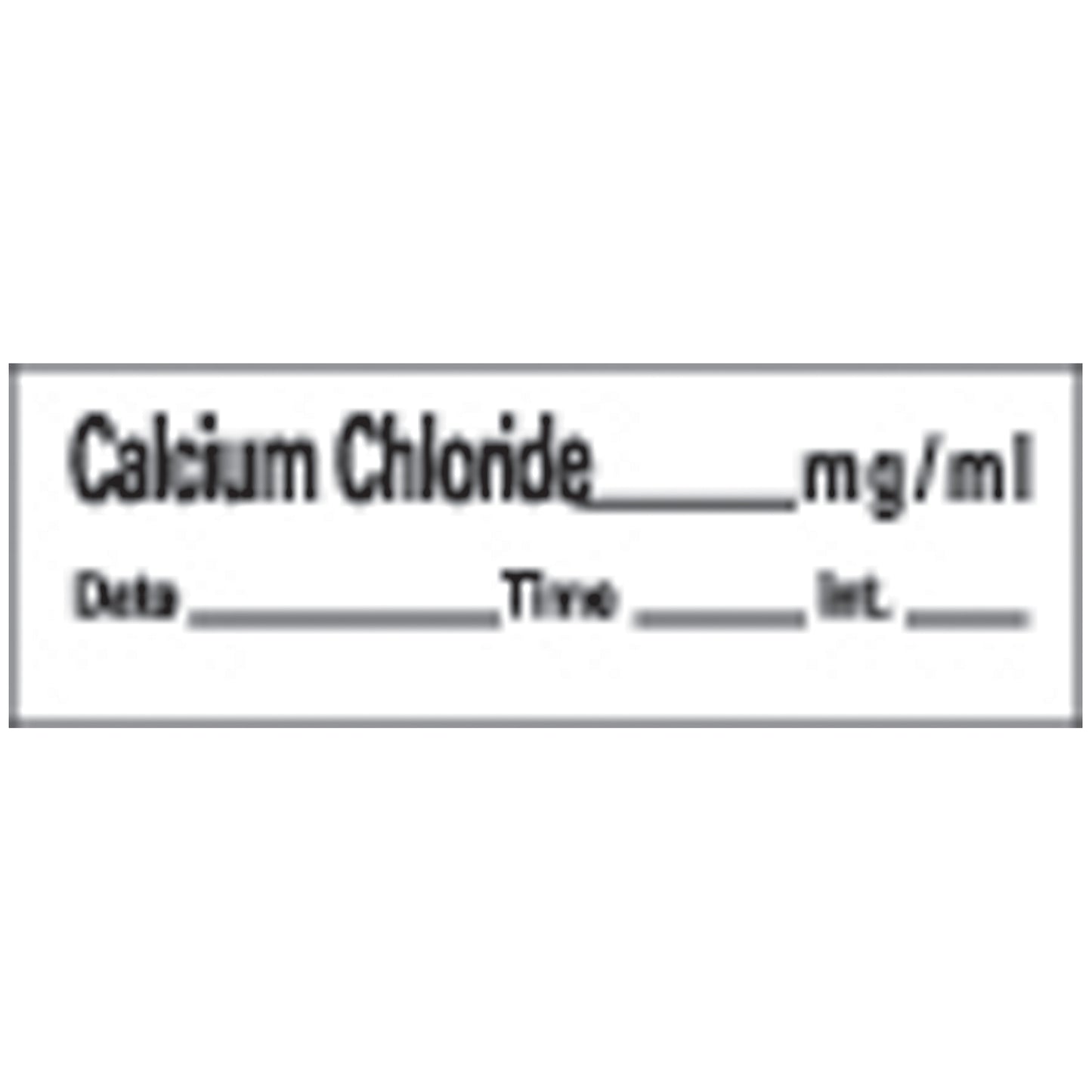 Calcium Chloride Syringe Labels, White, 500"/rl