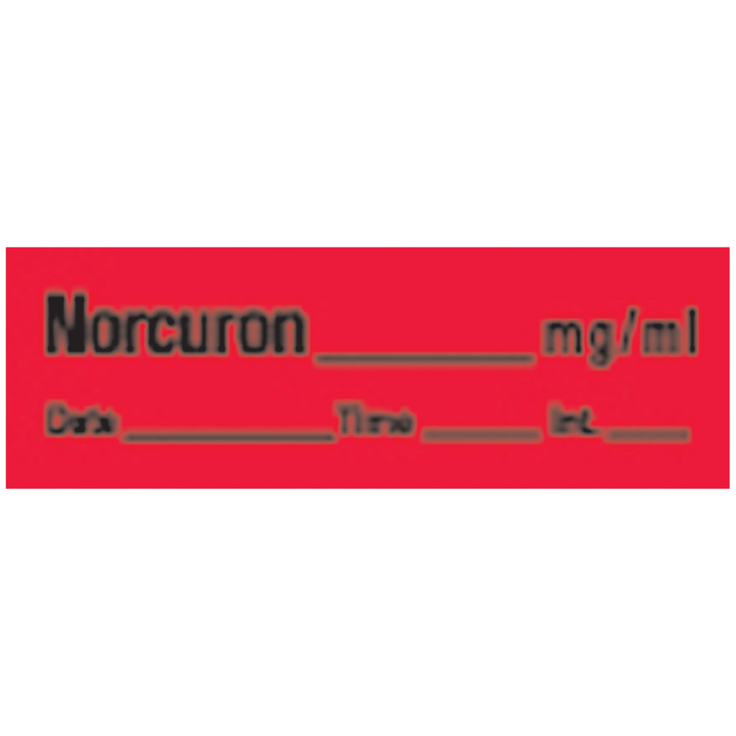 Norcuron Syringe Labels, Fluorescent Red, 500"/rl