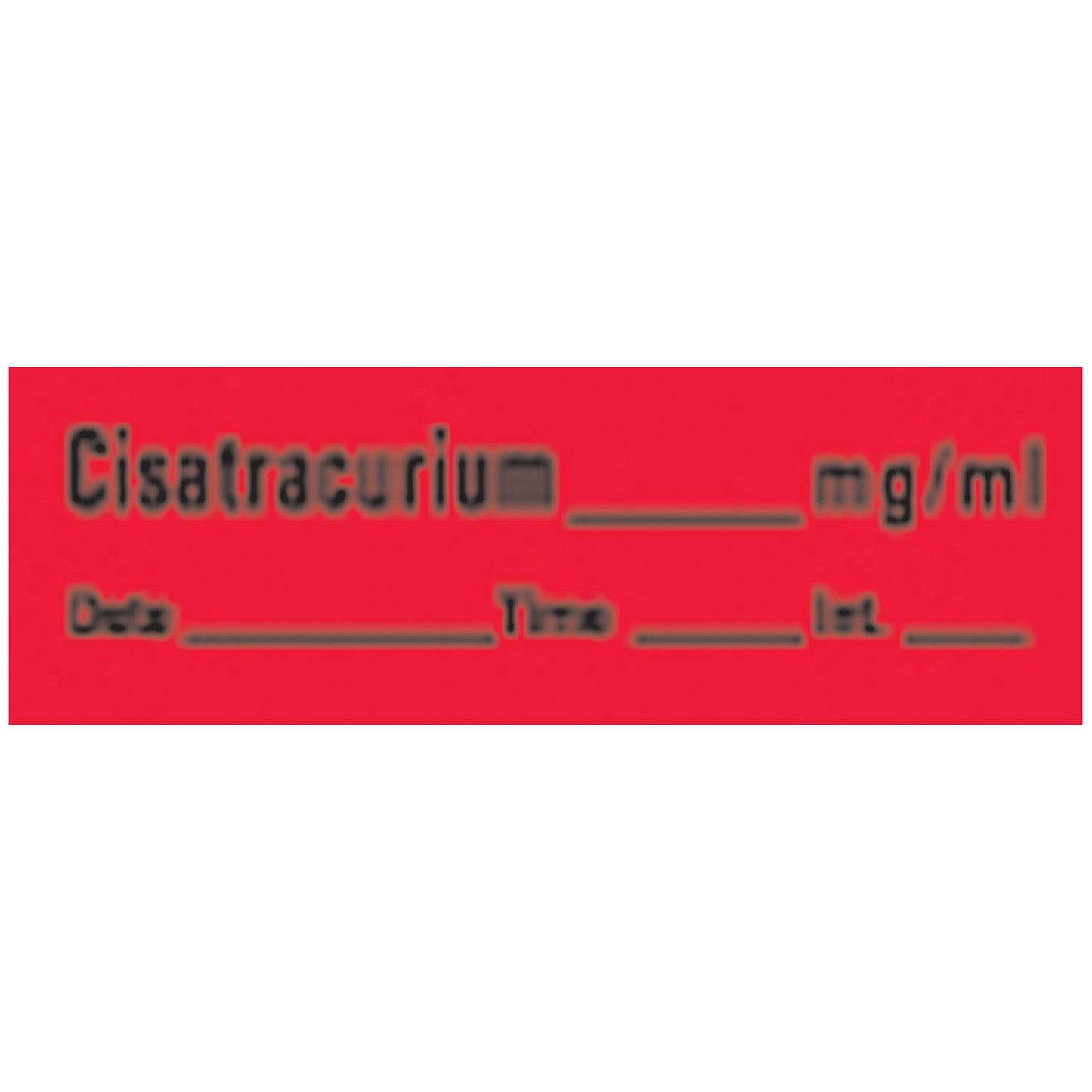 Cisatracurium Syringe Labels, Fluorescent Red, 500"/rl