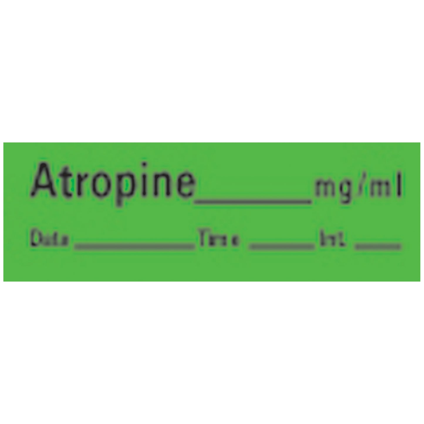 Atropine Syringe Labels, Green, 500"/rl