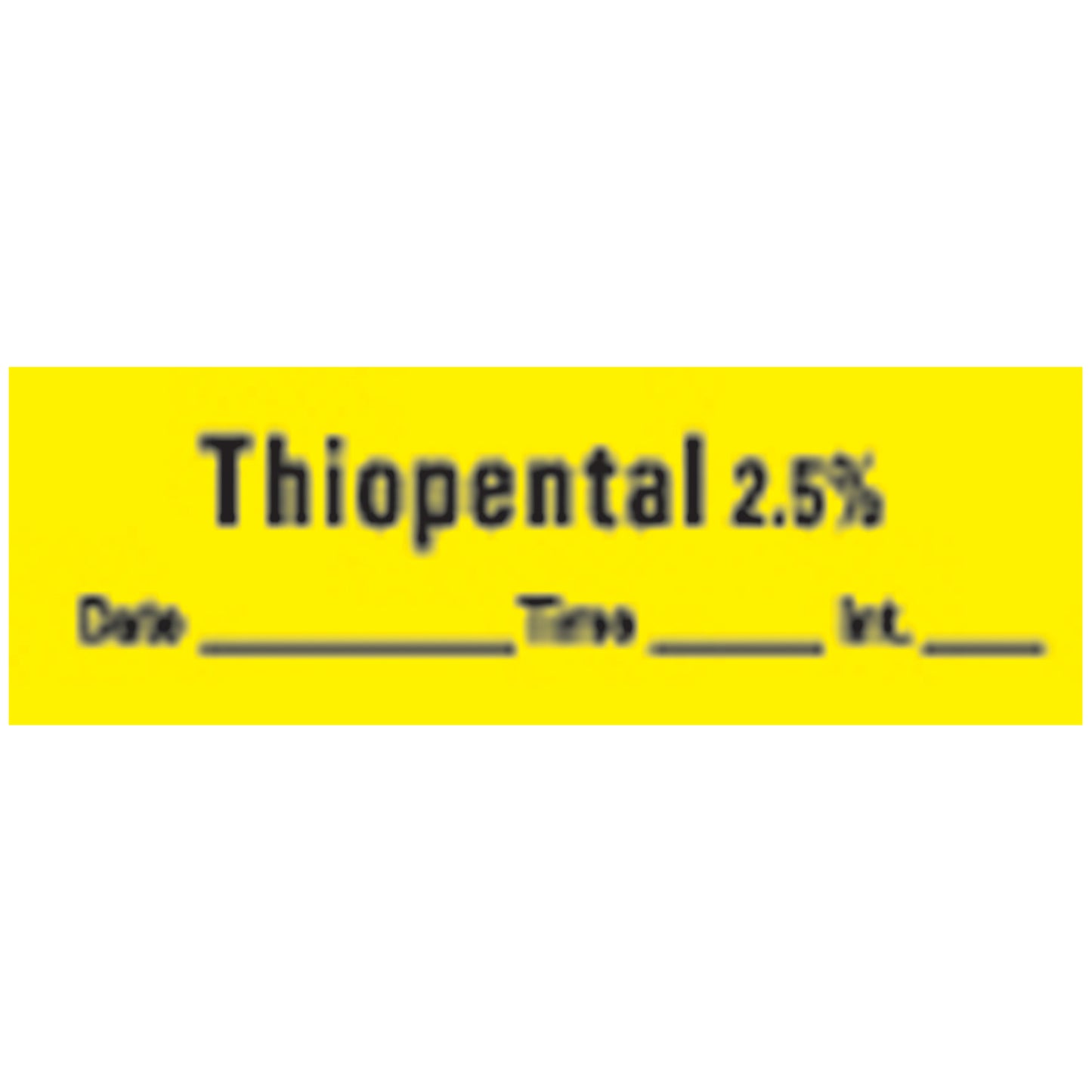 Thiopental Syringe Labels, Yellow, 500"/rl